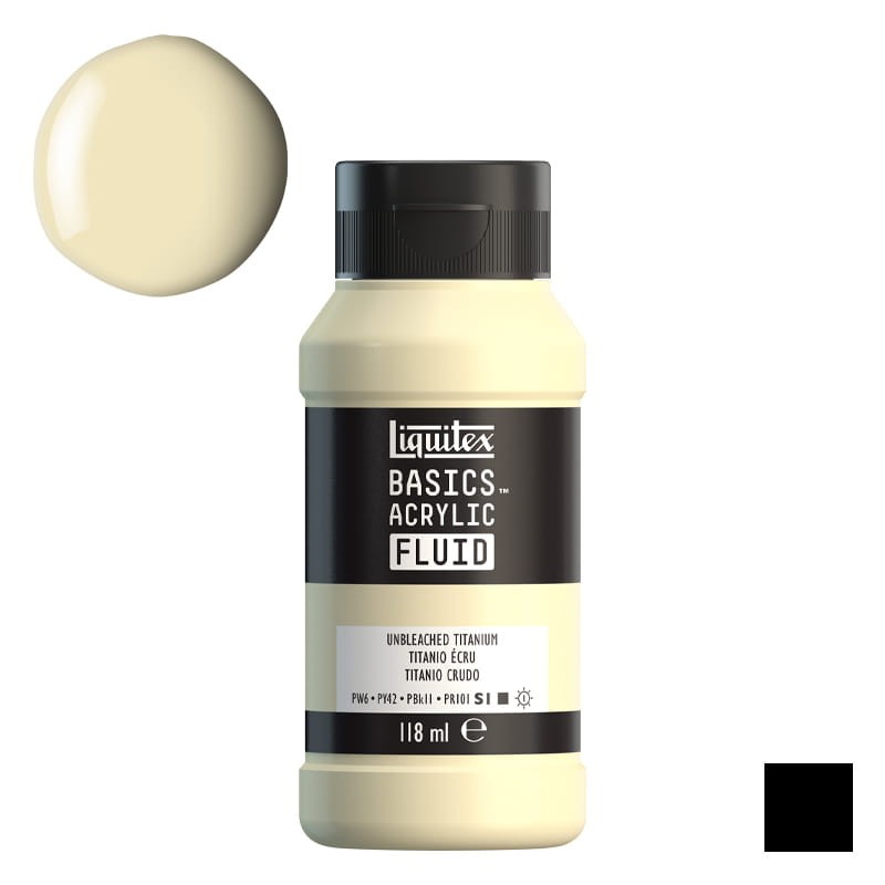 Farba akrylowa Liquitex Basics Acrylic Fluid 118 ml - 434 Unbleached Titanium 01