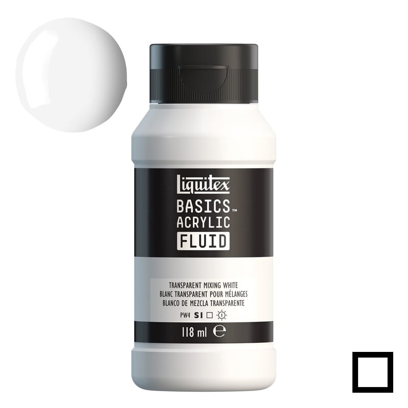 Farba akrylowa Liquitex Basics Acrylic Fluid 118 ml - 430 Transparent Mixing White 01