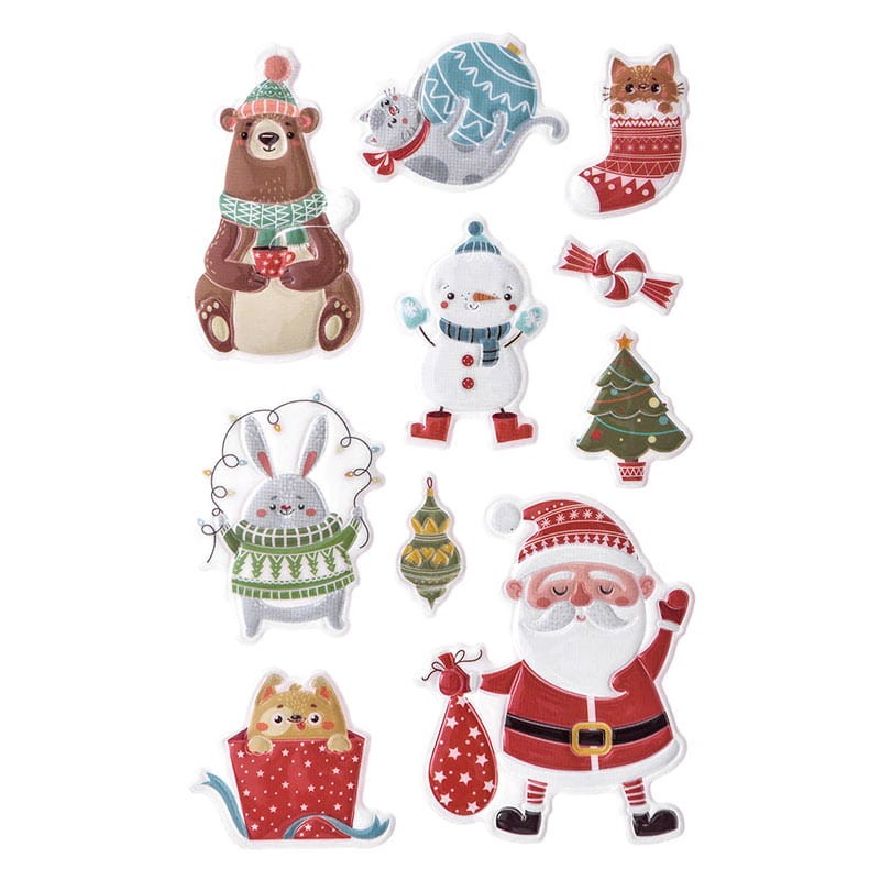 Naklejki-puffy-3D-dpCraft-11-szt-zimowe-slodziaki