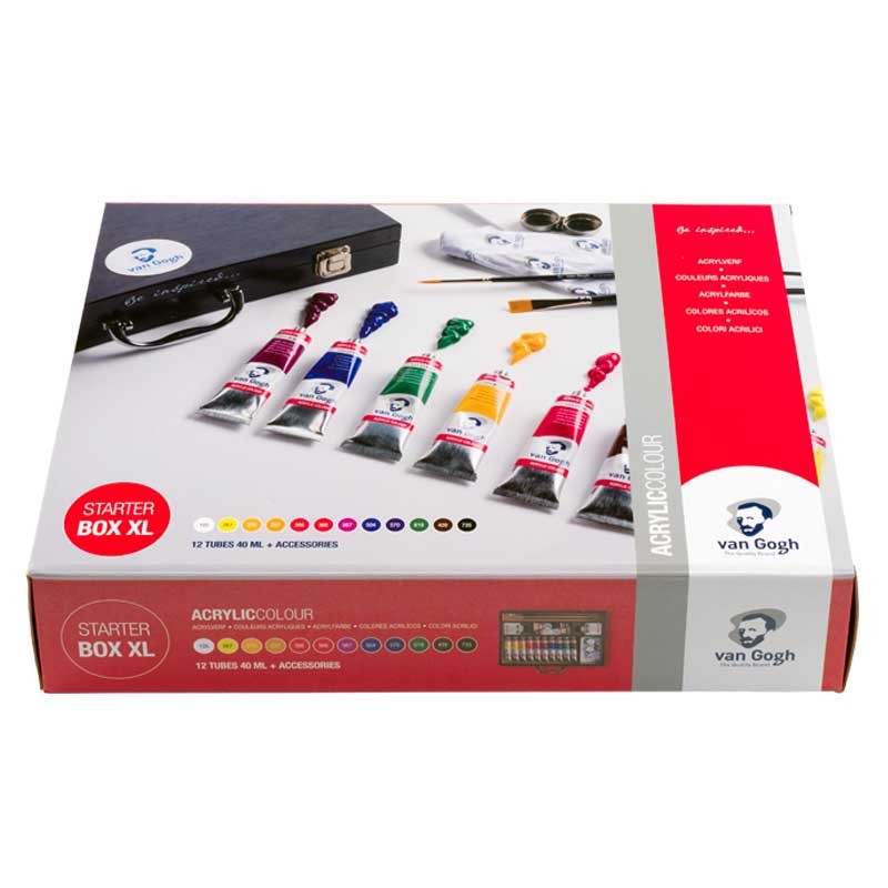 arby akrylowe Van Gogh Starter Box XL zestaw w drewnianej skrzynce 12 x 40 ml akcesoria 02