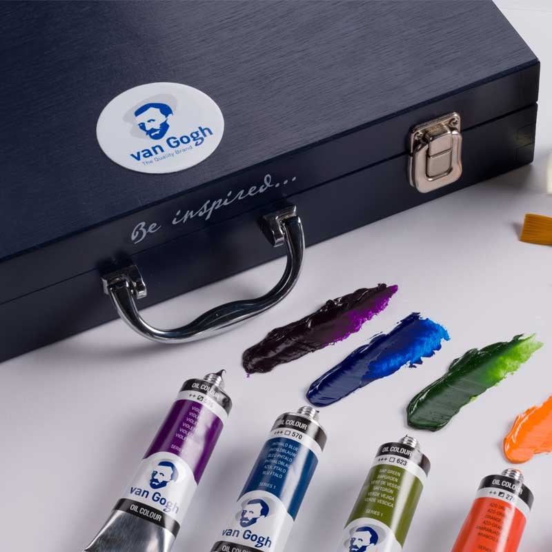 arby akrylowe Van Gogh Starter Box XL zestaw w drewnianej skrzynce 12 x 40 ml akcesoria 08