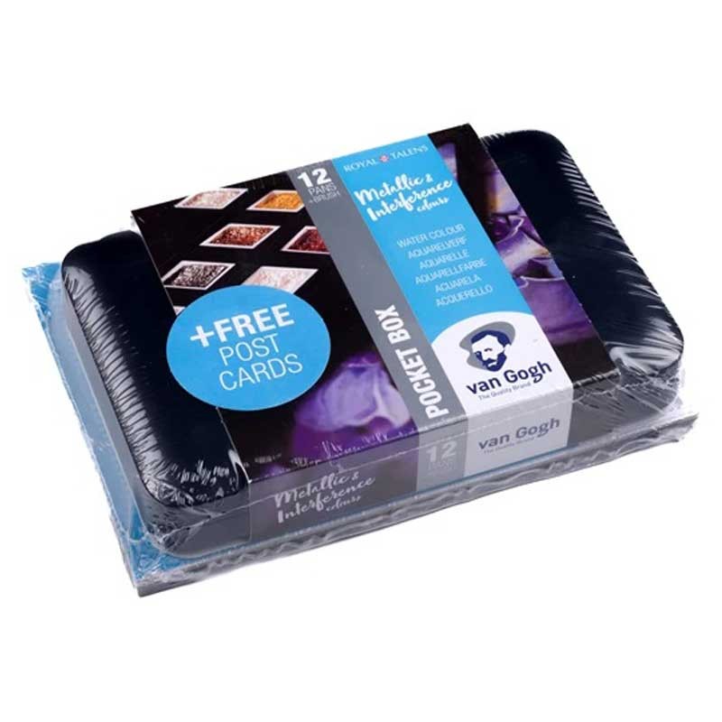 Farby akwarelowe Van Gogh Metallic & Interference zestaw 12 szt. post cards 04