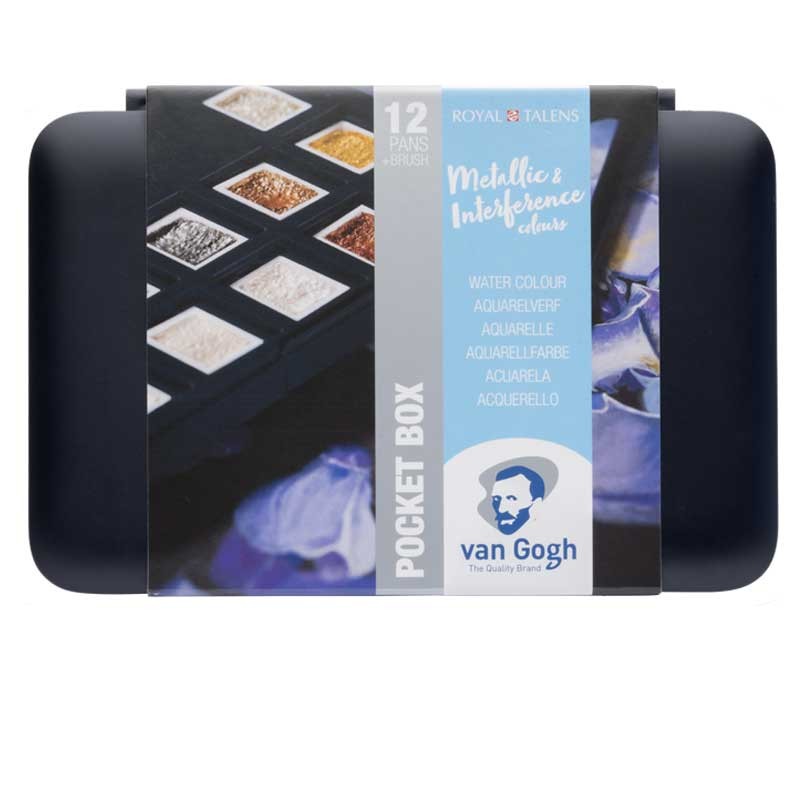 Farby akwarelowe Van Gogh Metallic & Interference zestaw 12 szt. post cards 11