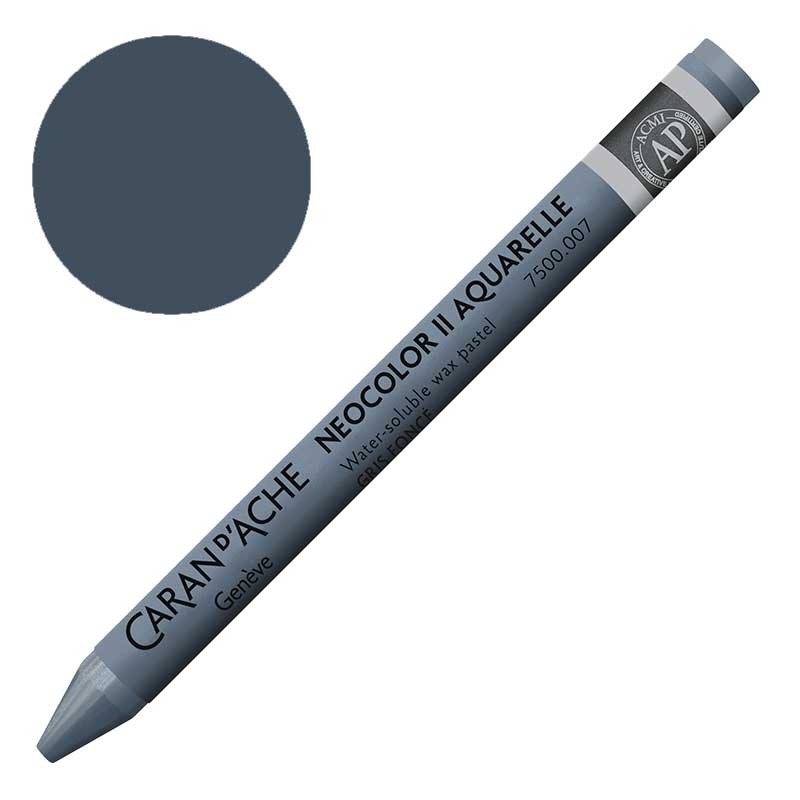 Kredka pastel Neocolor II Aquarelle Caran d'ache 007 dark grey 01