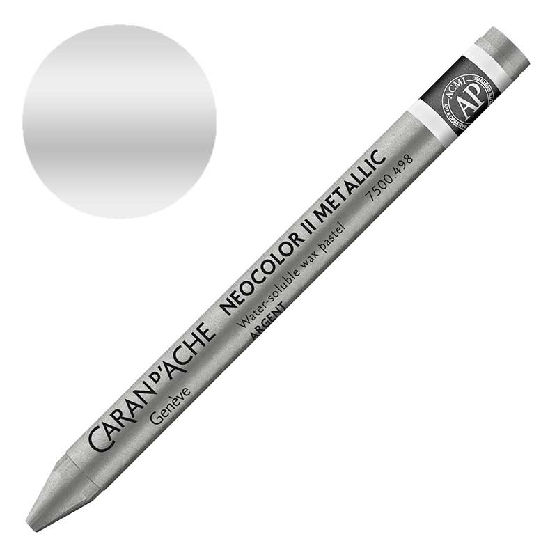Kredka pastel Neocolor II Aquarelle Caran d'ache 498 Metallic Silver 01
