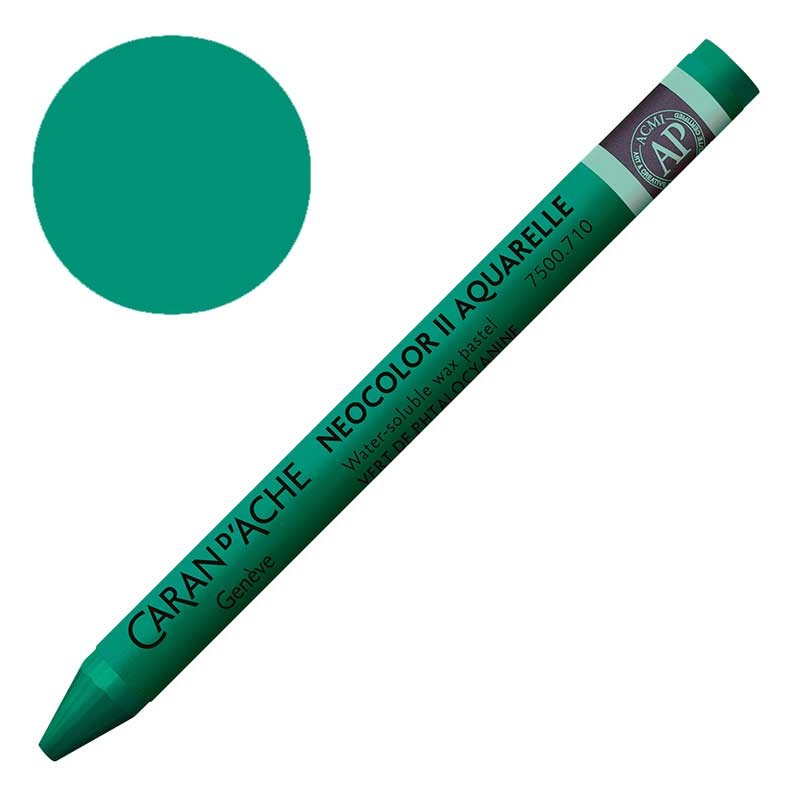 Kredka pastel Neocolor II Aquarelle Caran d'ache 710 Phthalocyanin Green 01