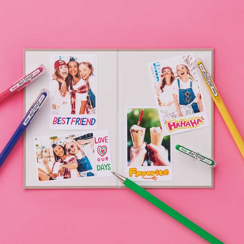 Długopisy żelowe Pentel Mattehop K110 zestaw 8 szt. 06