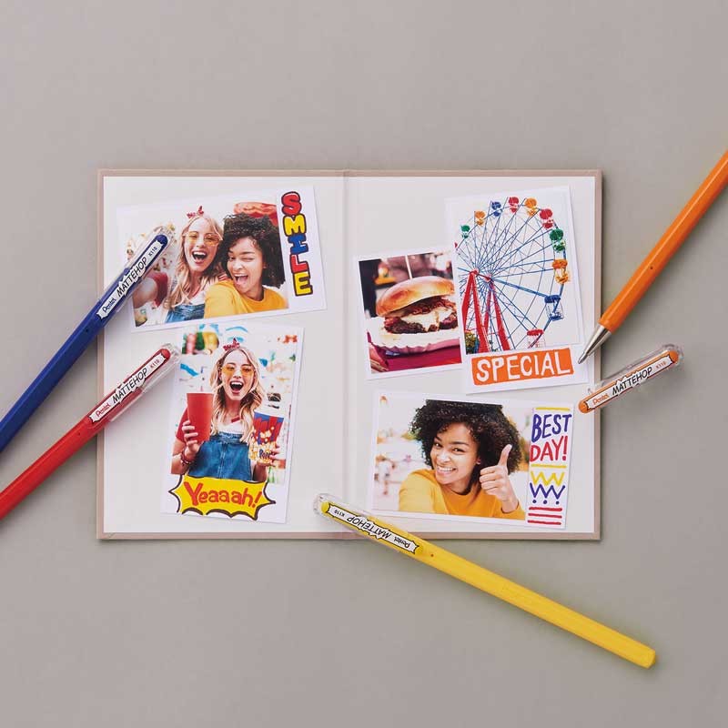 Długopisy żelowe Pentel Mattehop K110 zestaw 8 szt. 07