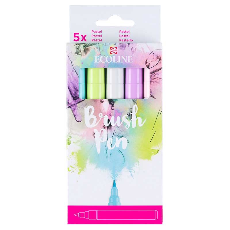 Markery Ecoline Brushpen Pastel Royal Talens zestaw 5 szt. 01