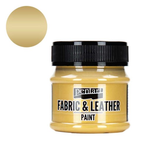 Farba do tkanin i skór Pentart Fabric & Leather 50 ml - Złoty