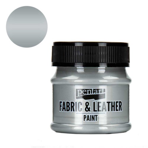 Farba do tkanin i skór Pentart Fabric & Leather 50 ml - Srebrny