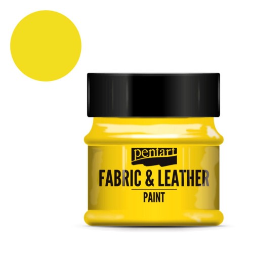 Farba do tkanin i skór Pentart Fabric & Leather 50 ml - Żółty