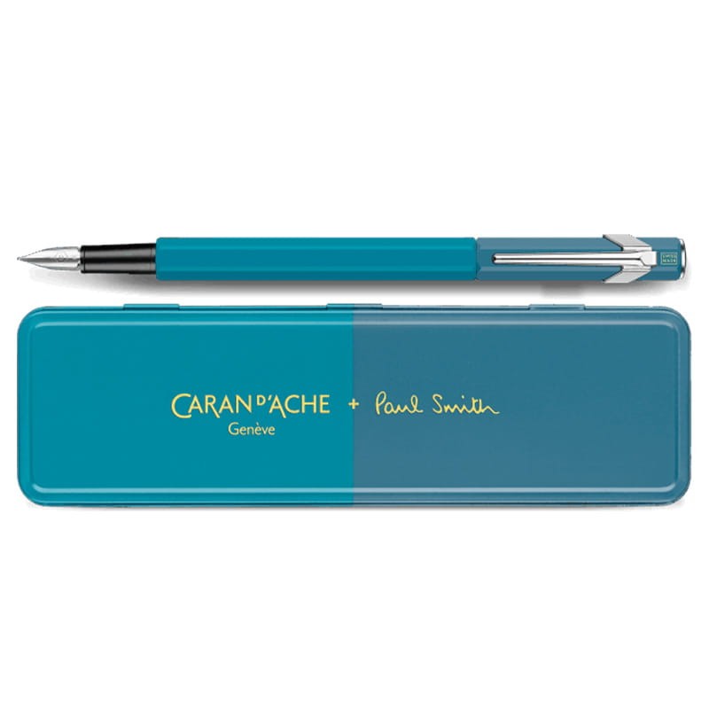 Pióro-wieczne-849-Caran-d-Ache+Paul-Smith-Cyan-Steel-F-06