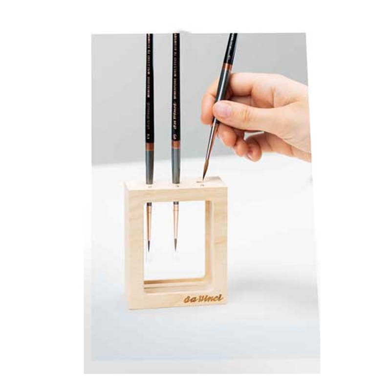 Pędzle naturalne Kolinsky da Vinci, zestaw 70 Miniature Maestro long & pointed - 3 szt. + drewniany stojak 05