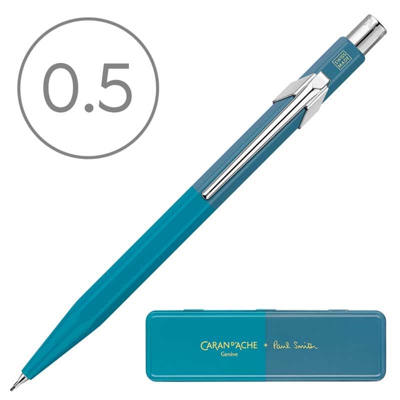 Ołówek automatyczny 844 Caran d'Ache + Paul Smith 0.5 mm Cyan/Steel 01