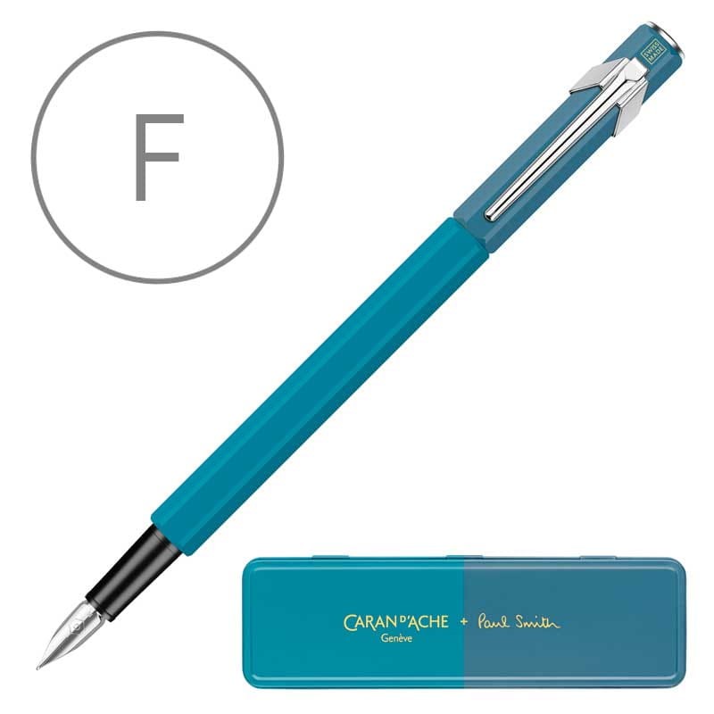 Pióro-wieczne-849-Caran-d-Ache+Paul-Smith-Cyan-Steel-F-01