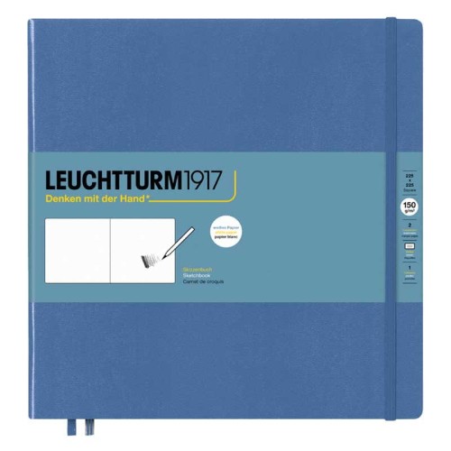 Szkicownik w twardej oprawie Leuchtturm1917 Niebieski - 22.5 x 22.5 cm, 150 g, 112 stron
