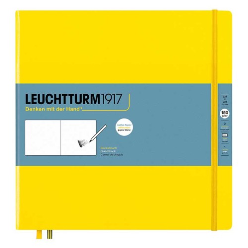 Szkicownik w twardej oprawie Leuchtturm1917 Cytrynowy - 22.5 x 22.5 cm, 150 g, 112 stron