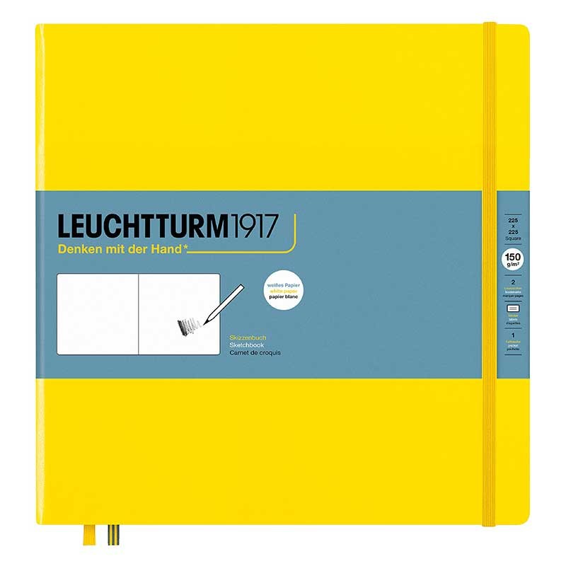 Szkicownik w twardej oprawie Leuchtturm1917 Cytrynowy - 22.5 x 22.5 cm 150 g 112 str. 01
