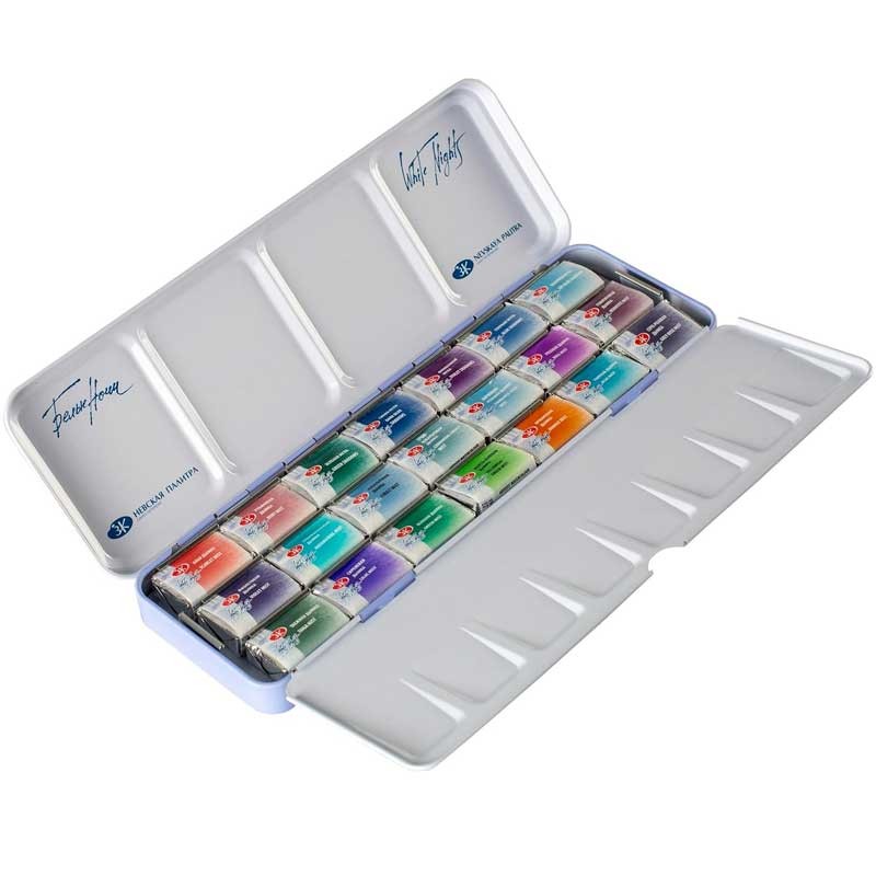 Farby akwarelowe Białe Noce Granulacja zestaw 21 szt. 02