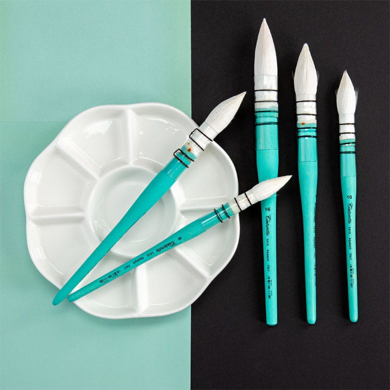 Pędzel-syntetyczny-do-akwareli-Tintoretto-seria-1415-Mop-imitacja-włosia-kozy