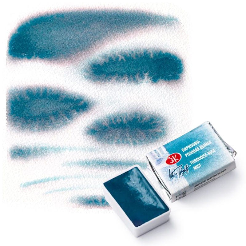 Farba akwarelowa Białe Noce kostka - 561 Turquoise-rose Mist 02