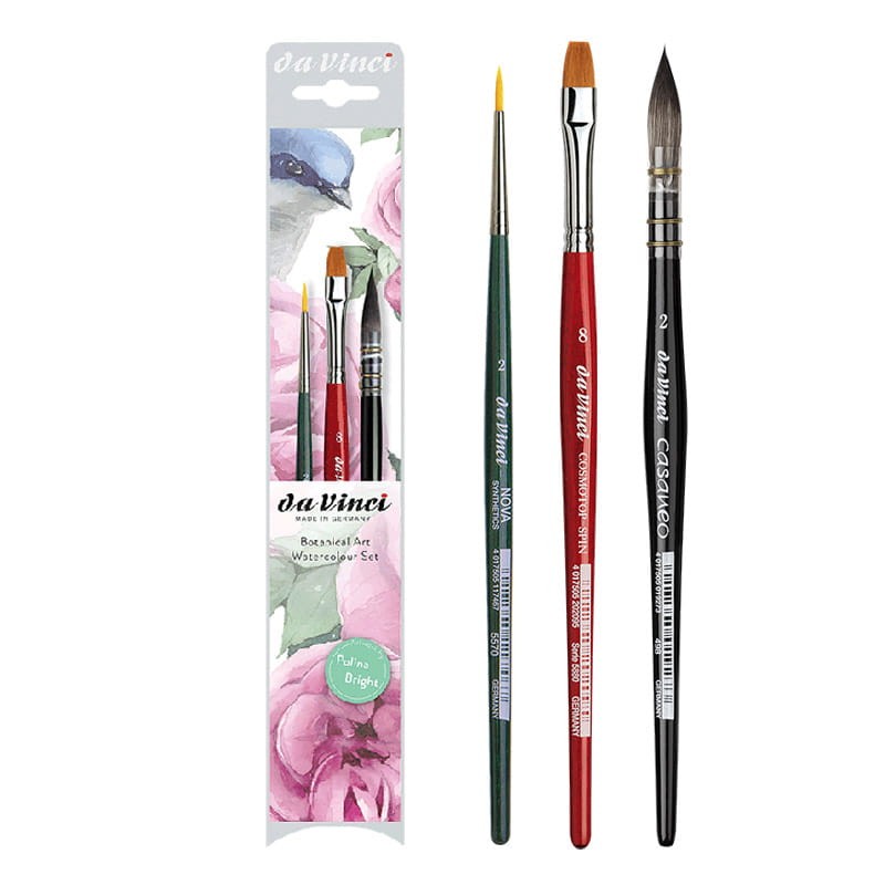 Pędzle syntetyczne da Vinci zestaw 4216 Botanical Art Watercolour Set - 3 szt. 01