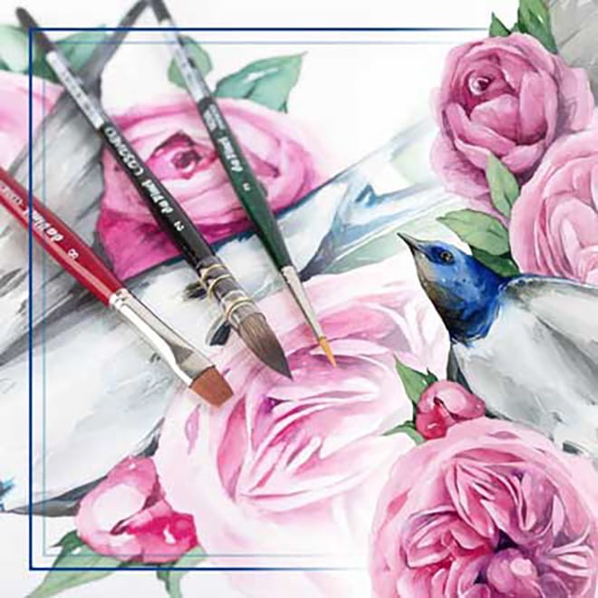 Pędzle syntetyczne da Vinci zestaw 4216 Botanical Art Watercolour Set - 3 szt. 06