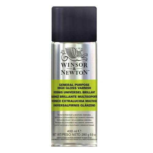 Werniks w sprayu lakier Winsor & Newton All Purpose High Gloss 400 ml - błyszczący