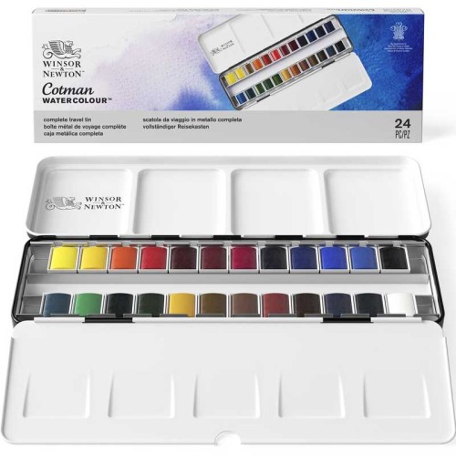 Farby akwarelowe Cotman Metal Sketchers' Box Winsor & Newton 24 kol.