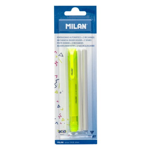 Gumka wysuwana TRI JET Milan + 2 wkłady - żółty fluo