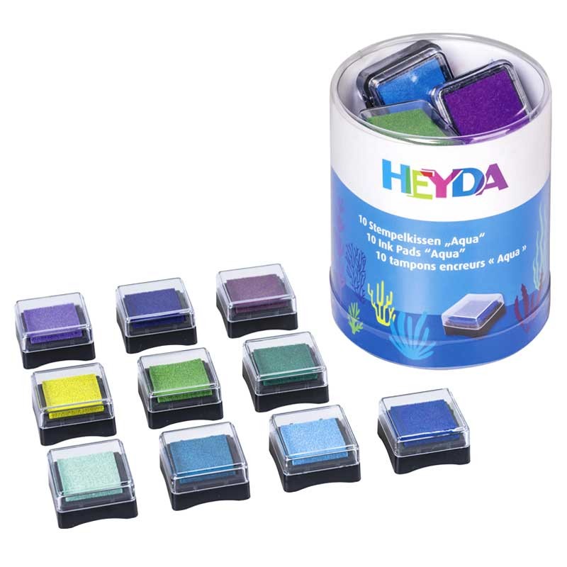 Poduszki z tuszem do stempli Heyda Aqua zestaw 10 szt. 01