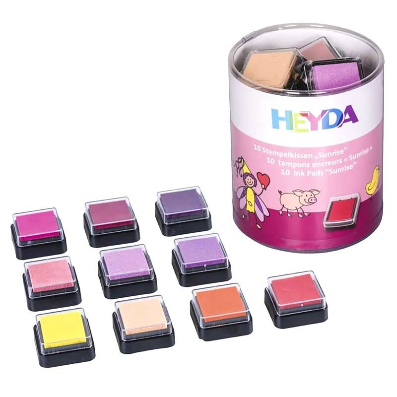 Poduszki z tuszem do stempli Heyda zestaw 10 szt. Sunrise 01