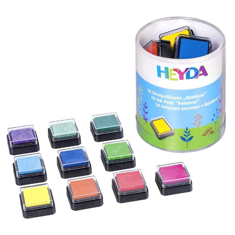 Poduszki z tuszem do stempli Heyda zestaw 10 szt. Rainbow 01
