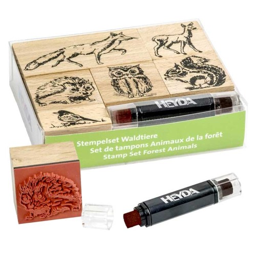 Stemple Heyda zestaw 6 szt. + tusz w sztyfcie - Zwierzęta leśne