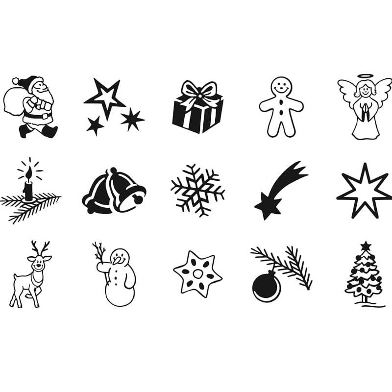 Stemple Heyda zestaw 15 szt. + tusz Boże Narodzenie 02