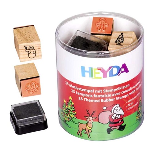 Stemple Heyda zestaw 15a szt. + tusz - Boże Narodzenie
