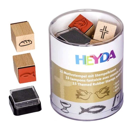 Stemple Heyda zestaw 15 szt. + tusz - Ślub i Komunia