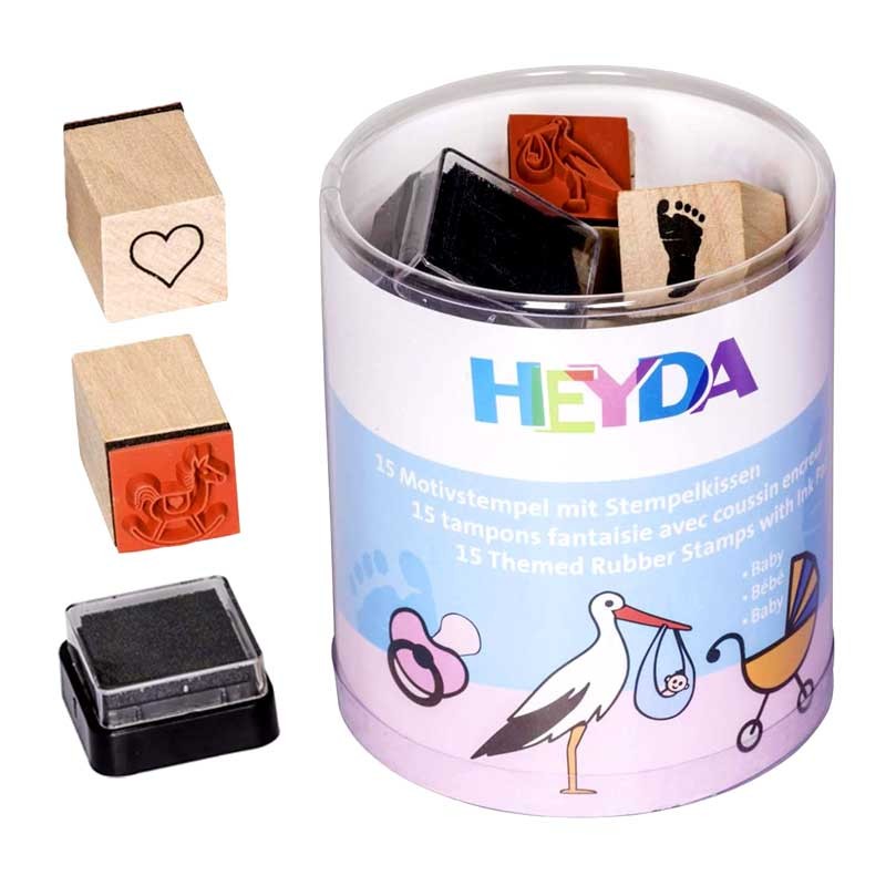 Stemple Heyda zestaw 15 szt. + tusz Dziecko 01