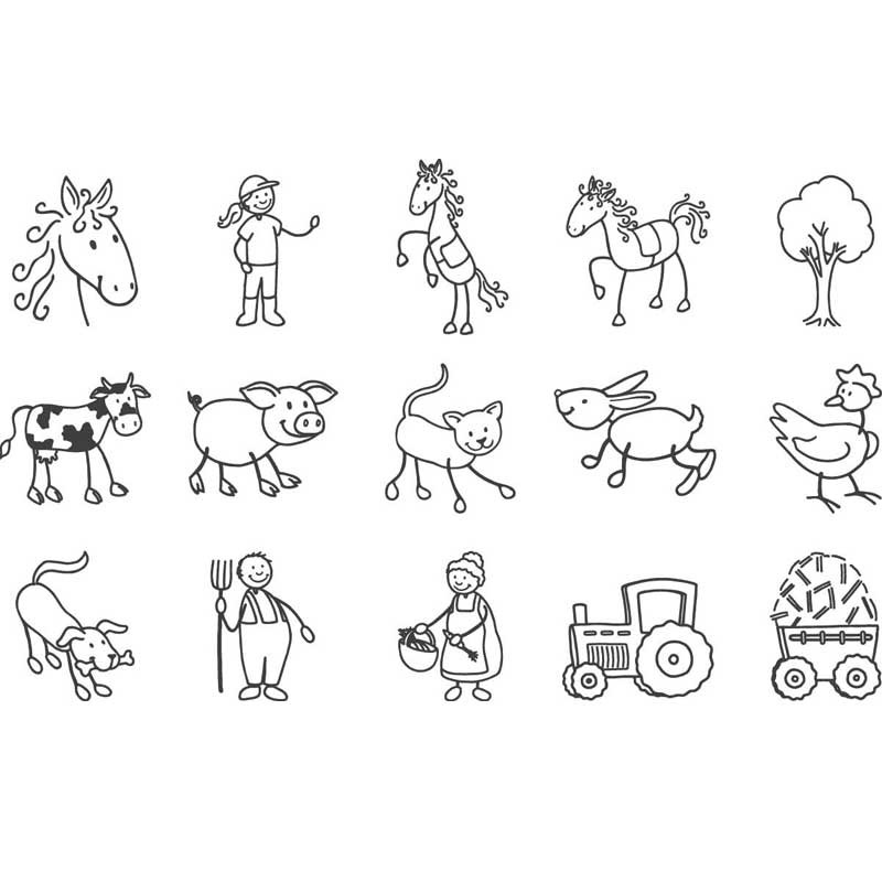 Stemple Heyda zestaw 15 szt. + tusz Gospodarstwo 02