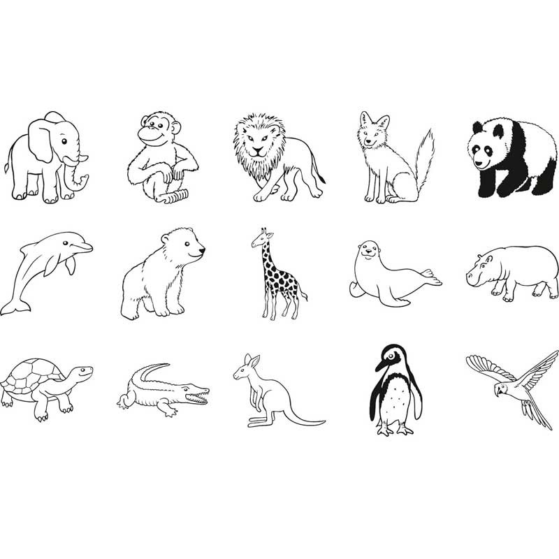 Stemple Heyda zestaw 15 szt. + tusz ZOO 02