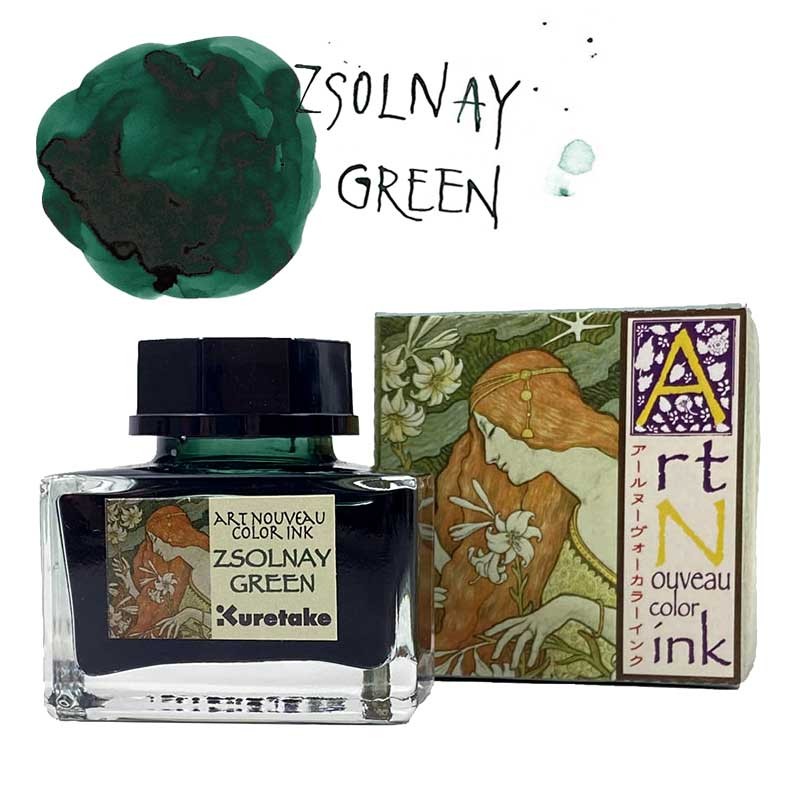 Atrament Kuretake Ink-Café Art Nouveau 21 ml 540 Zsolnay Green 01