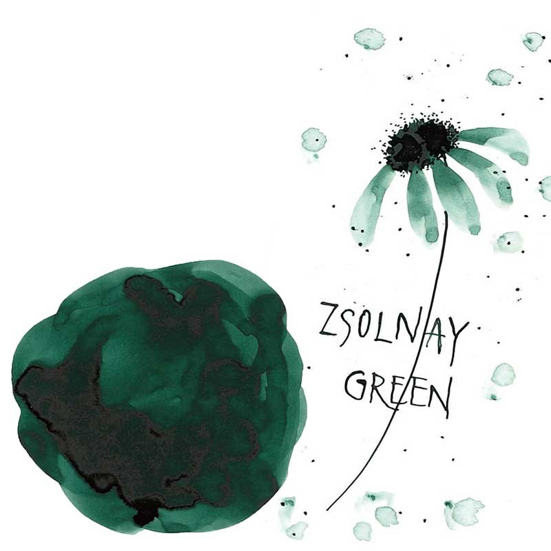 Atrament Kuretake Ink-Café Art Nouveau 21 ml 540 Zsolnay Green 02