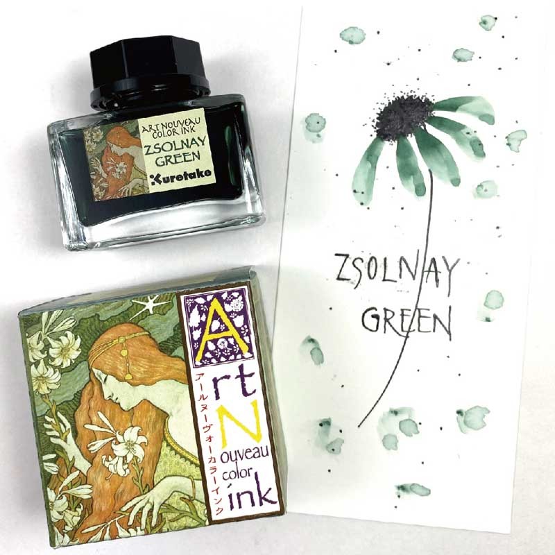 Atrament Kuretake Ink-Café Art Nouveau 21 ml 540 Zsolnay Green 04
