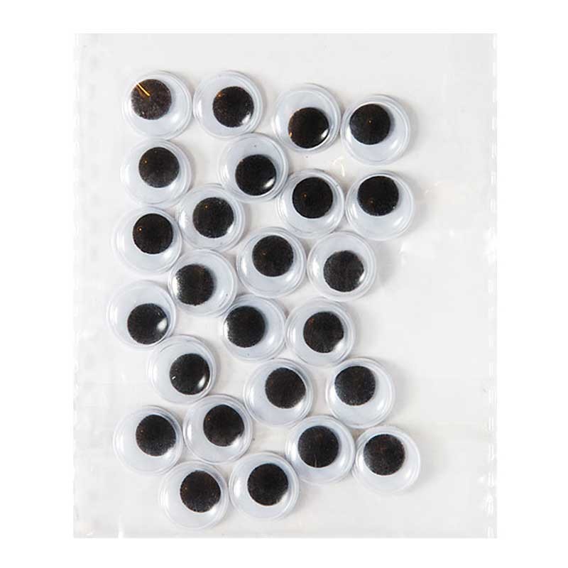 Oczka ruchome 10 mm 24 szt samoprzylepne dpCraft 01