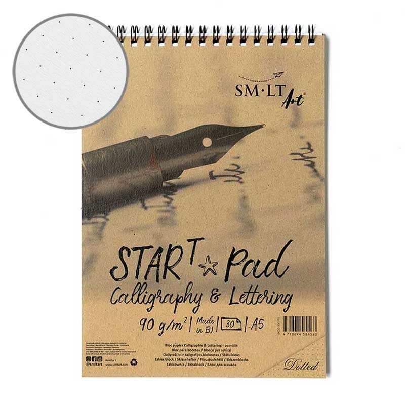 Blok SMLT STARt Calligraphy & Lettering Dotted - A5, 90 g, 30 ark., spirala 01