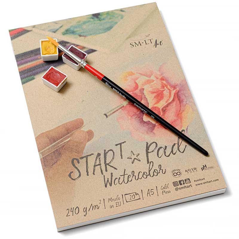 Blok do akwareli SMLT STARt Pad Watercolor A5, 240 g, 20 ark., spirala 04