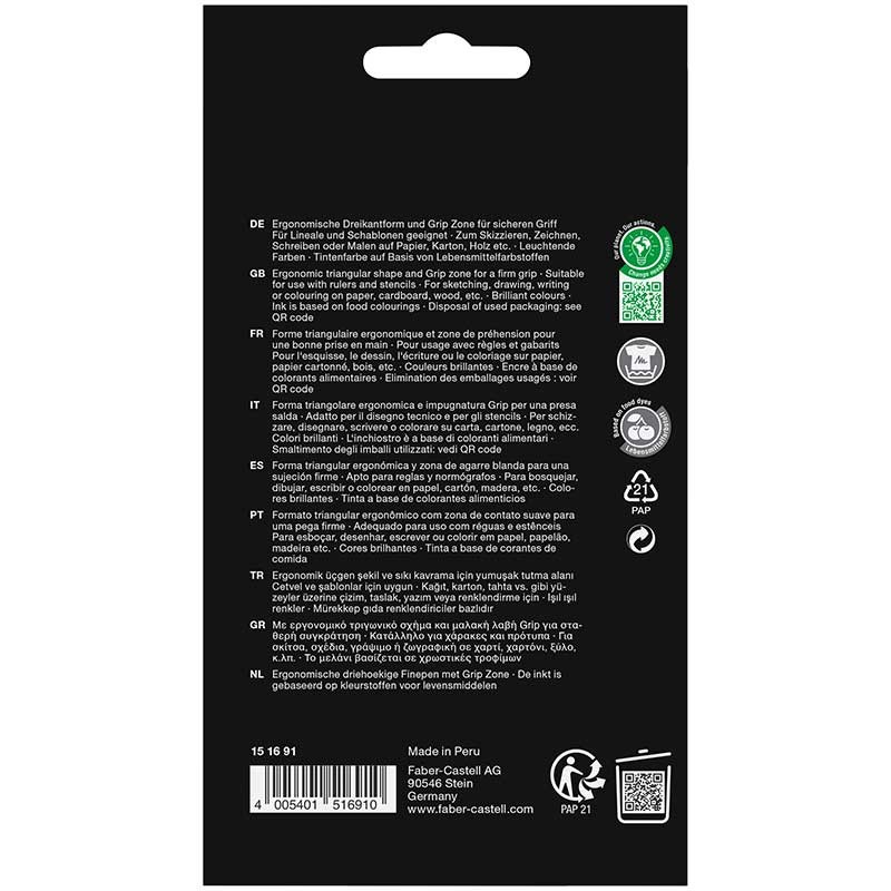 Cienkopisy Faber-Castell Grip Finepen zestaw 10 szt. Basic 02
