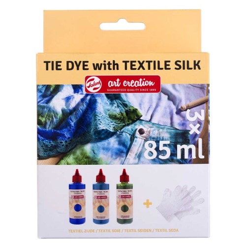 Farby do tkanin Textil Silk Art Creation Talens, zestaw Tie Die set  3 x 85 ml - Blue