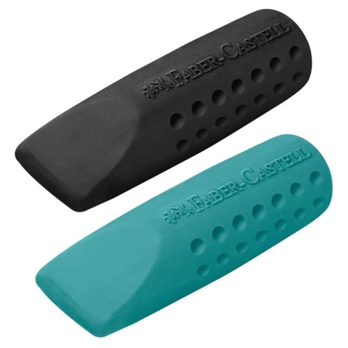 Gumka na ołówek Faber-Castell Grip 2001 2 szt. turkusowa + czarna